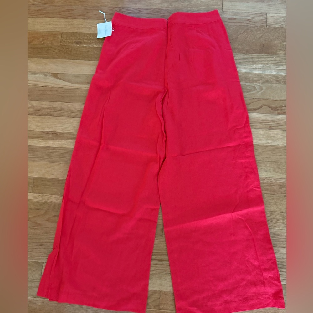 NWT Cynthia Rowley Red Wide-Leg Pants with Seashell Button Detail - Size Large - Picture 5 of 5